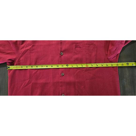 Men's Tommy Bahama Island Zone SS Size Medium Watermelon Color Logo Button Up - Picture 4 of 10